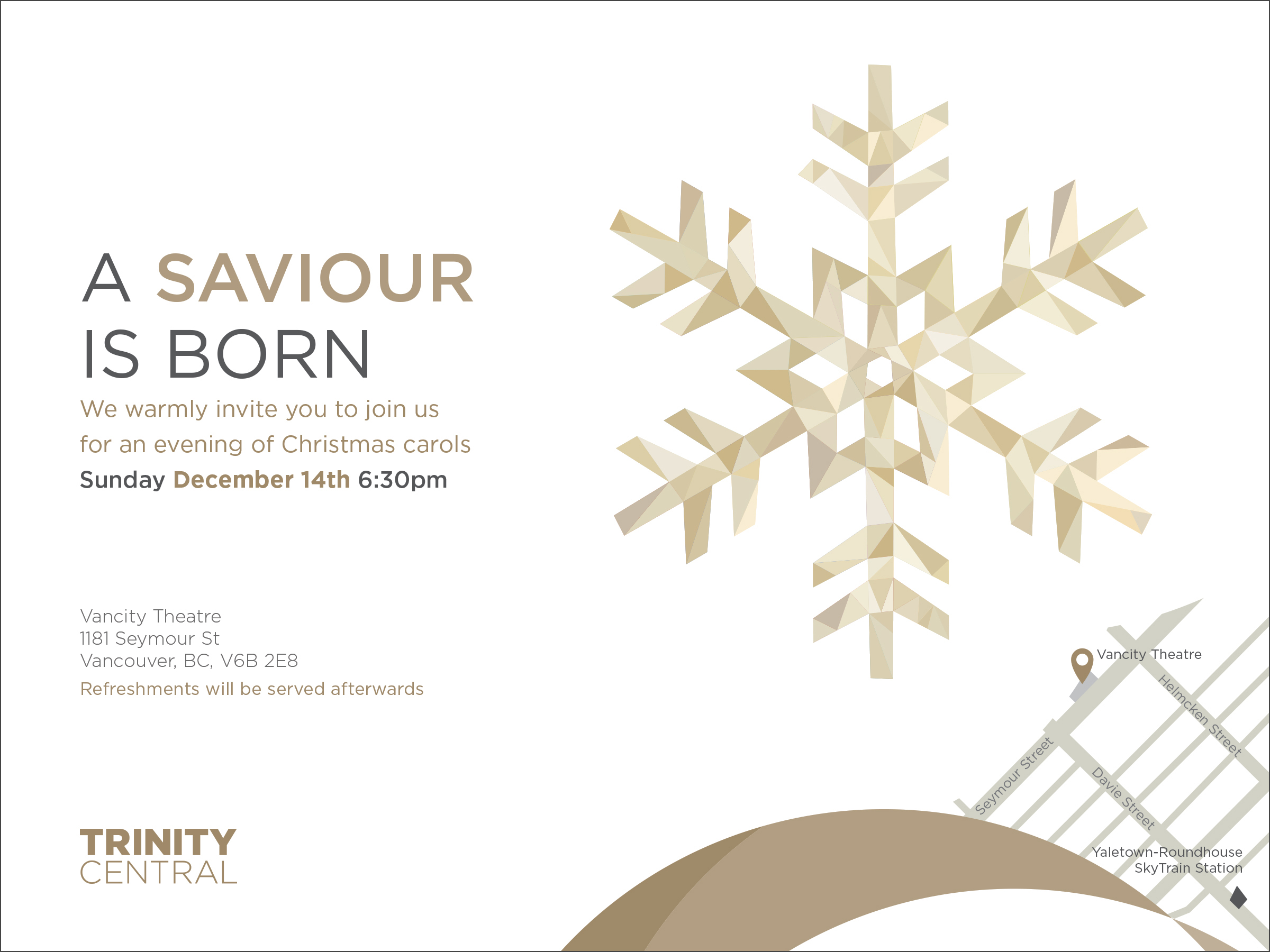 Christmas carols at Trinity Central church in Vancouver